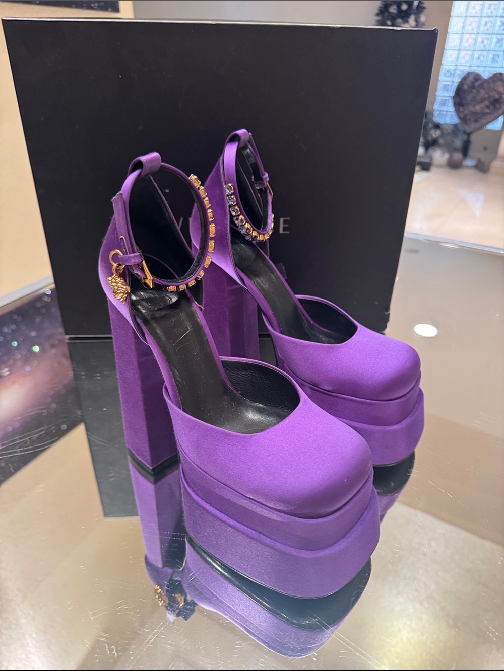 Versace Purple Platforms